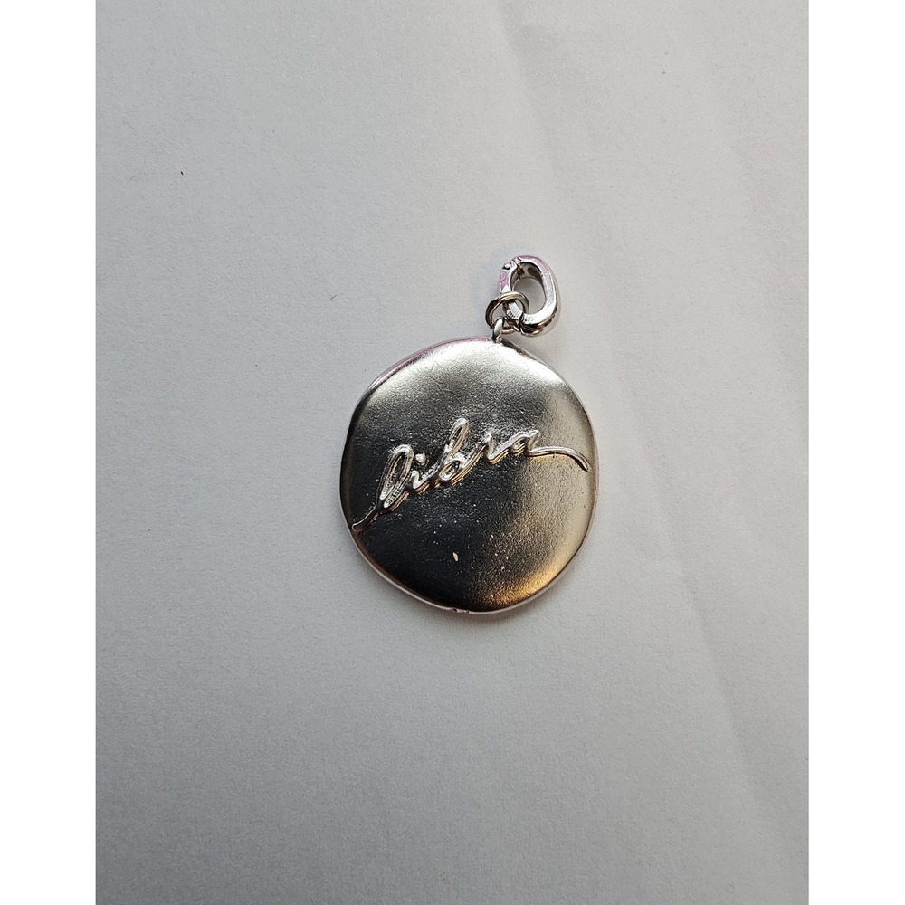 Kendra Scott Libra Color Bar Silver Tone Zodiac Coin Charm Pendant